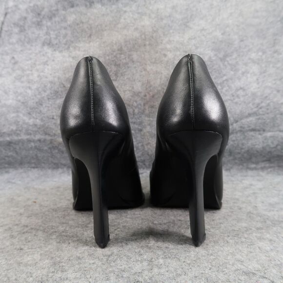 Reiss Shoes Women 38 Pump Heels Leather Pointed Toe Ada Court Career Party Black - Picture 5 of 16